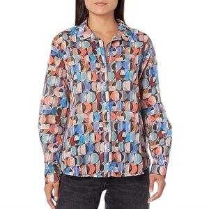 Nic+Zoe Crescent Crinkle Shirt Size Petite Medium